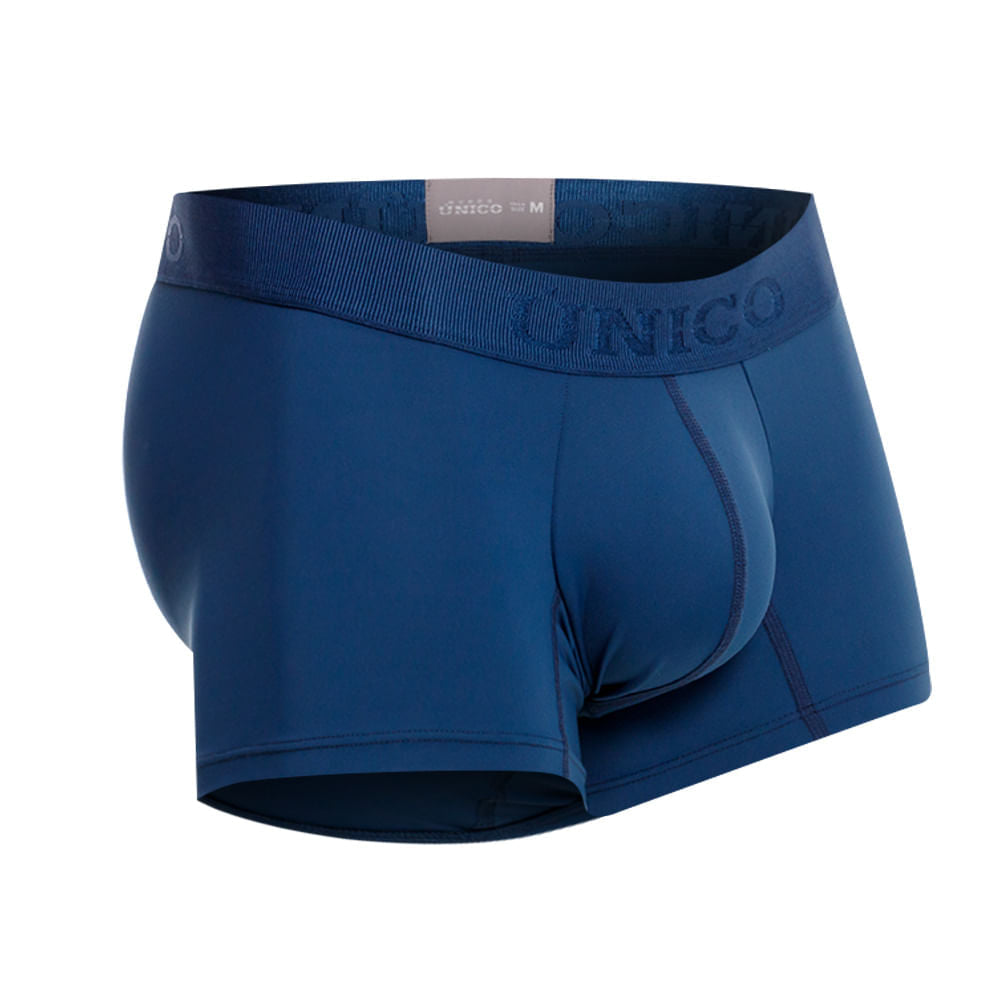 Mundo Unico Men's Short Boxer Briefs - Arábigo Azul Solid Blue Microfiber