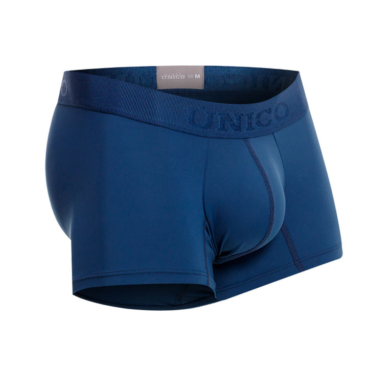 Mundo Unico Men's Short Boxer Briefs - Arábigo Azul Solid Blue Microfiber