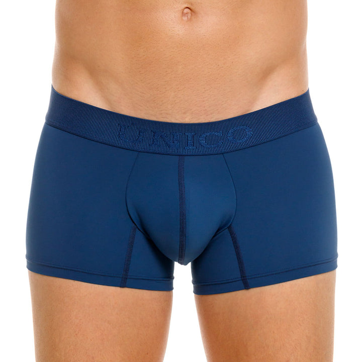 Mundo Unico Men's Short Boxer Briefs - Arábigo Azul Solid Blue Microfiber