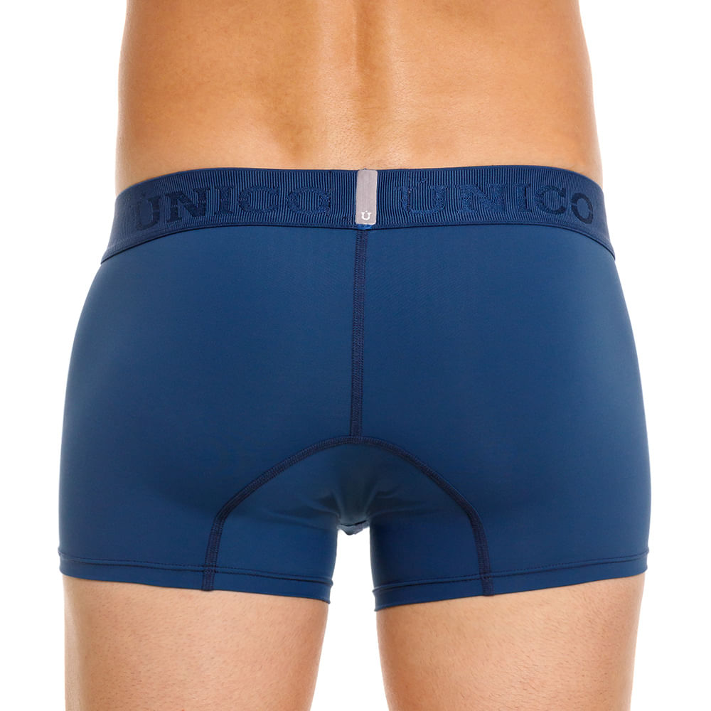 Mundo Unico Men's Short Boxer Briefs - Arábigo Azul Solid Blue Microfiber