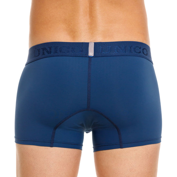 Mundo Unico Men's Short Boxer Briefs - Arábigo Azul Solid Blue Microfiber