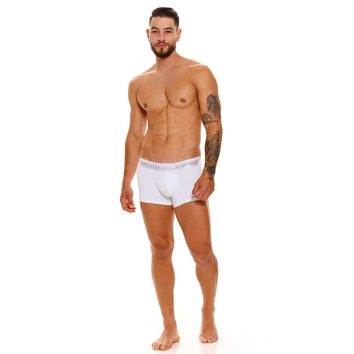Unico Insular A23 Men's Cotton Short Boxer Briefs - Solid White