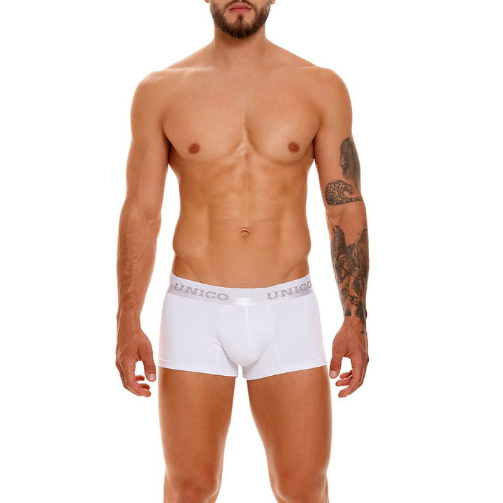 Unico Boxer Corto Marupa M23 - Men's White Microfiber Trunk Boxer Brief