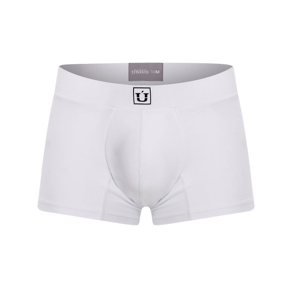Mundo Único Men’s Capas White Short Boxer Briefs - Luxury Cotton Pouch Underwear (Trunk)