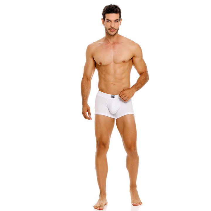 Mundo Único Men’s Capas White Short Boxer Briefs - Luxury Cotton Pouch Underwear (Trunk)