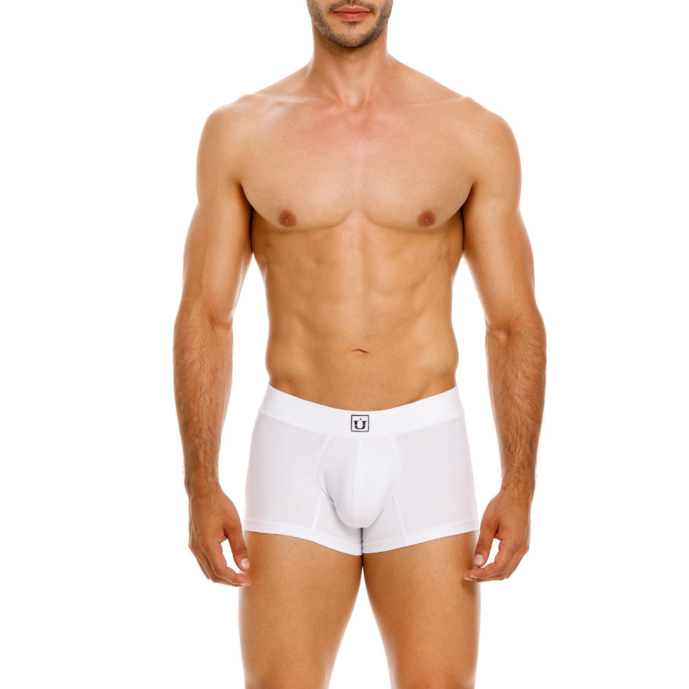 Mundo Único Men’s Capas White Short Boxer Briefs - Luxury Cotton Pouch Underwear (Trunk)