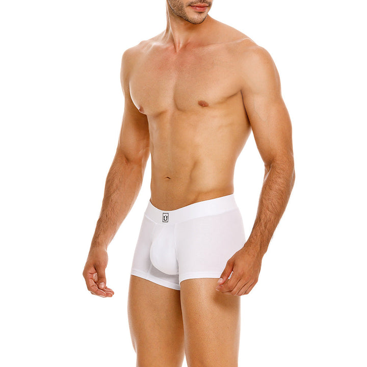 Mundo Único Men’s Capas White Short Boxer Briefs - Luxury Cotton Pouch Underwear (Trunk)