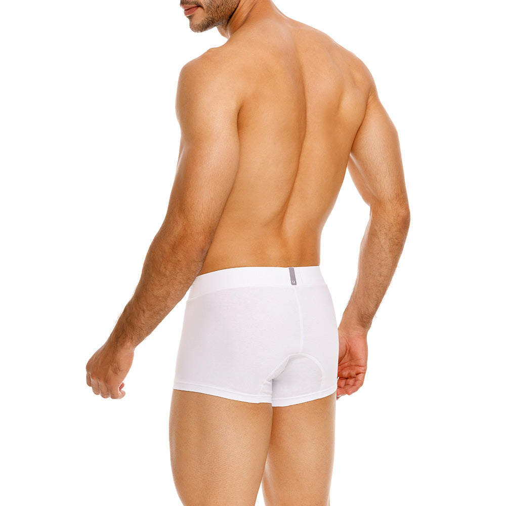 Mundo Único Men’s Capas White Short Boxer Briefs - Luxury Cotton Pouch Underwear (Trunk)