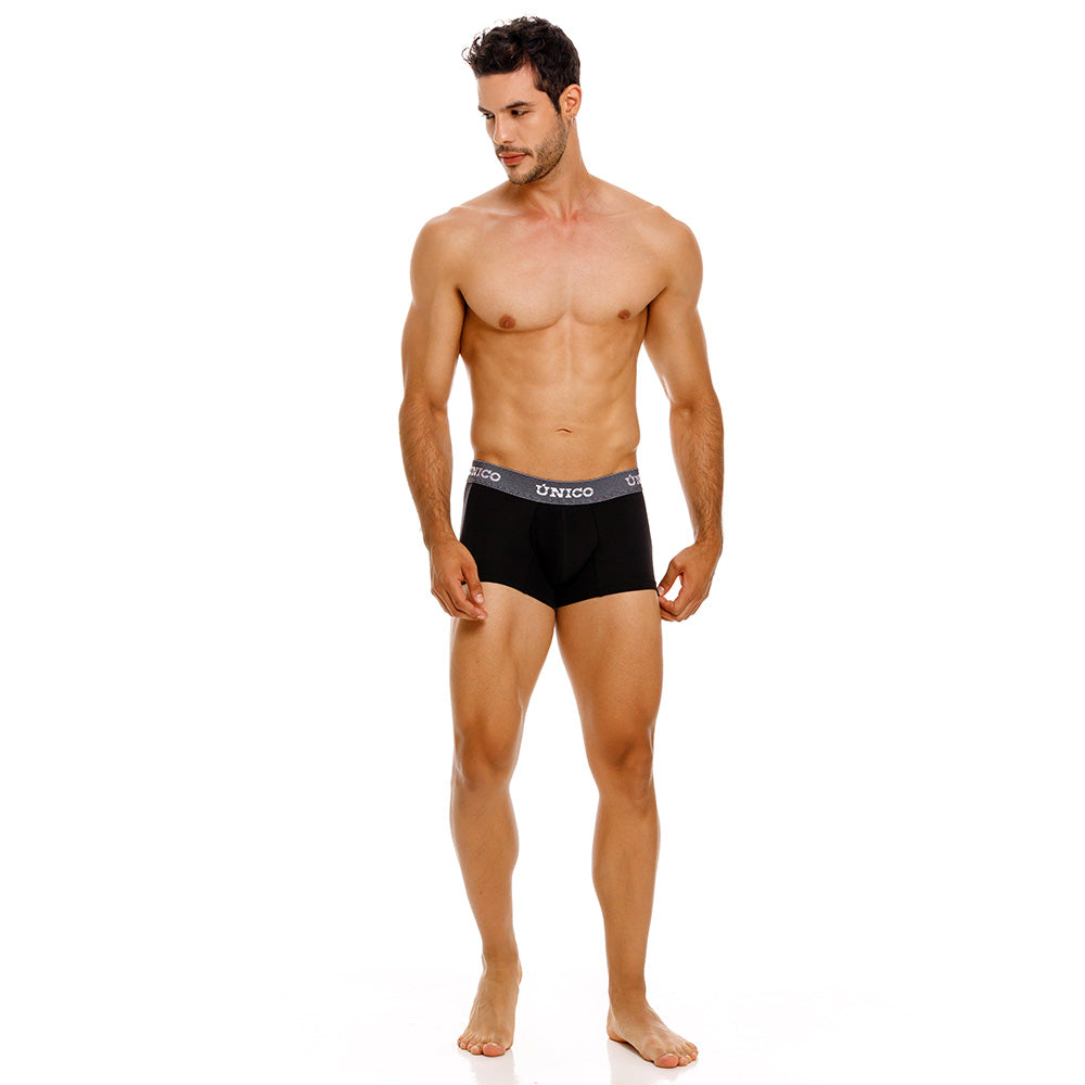 Mundo Unico Men’s Bóxer Corto Cratos Negro - Microfiber Short Boxer Briefs with Suspension Pouch
