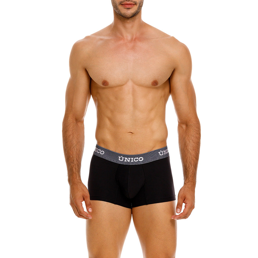 Mundo Unico Men’s Bóxer Corto Cratos Negro - Microfiber Short Boxer Briefs with Suspension Pouch