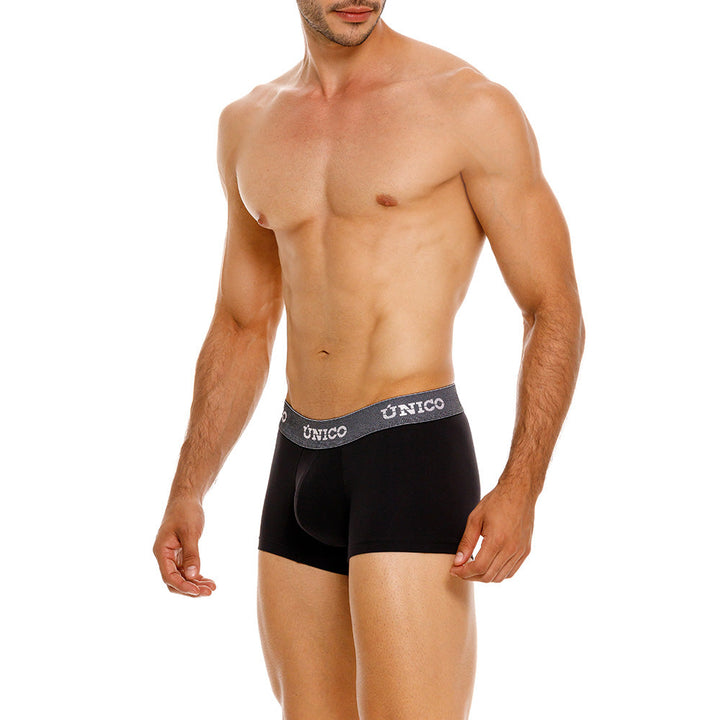 Mundo Unico Men’s Bóxer Corto Cratos Negro - Microfiber Short Boxer Briefs with Suspension Pouch