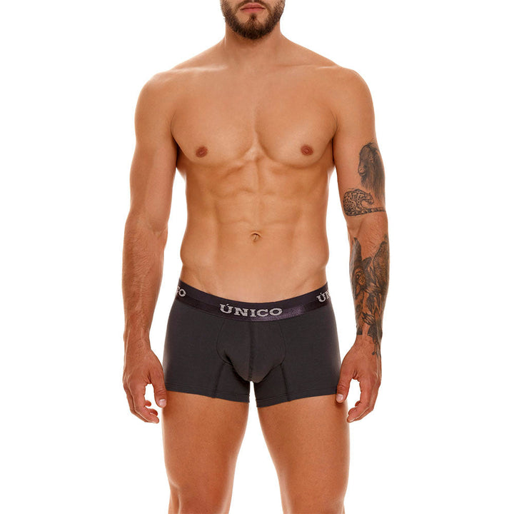 Mundo Unico Men's Mongoy A23 Short Boxer Briefs - Solid Grey Premium Cotton Underwear