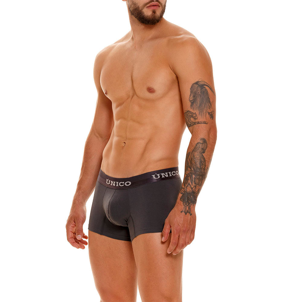 Mundo Unico Men's Mongoy A23 Short Boxer Briefs - Solid Grey Premium Cotton Underwear