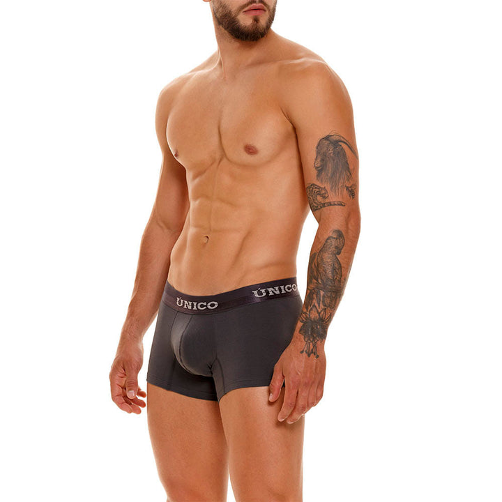 Mundo Unico Men's Mongoy A23 Short Boxer Briefs - Solid Grey Premium Cotton Underwear