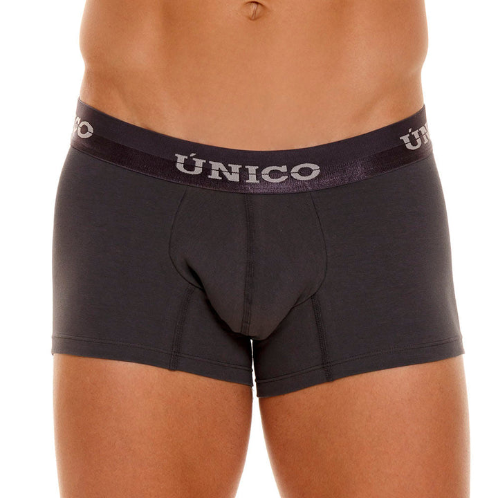 Mundo Unico Men's Mongoy A23 Short Boxer Briefs - Solid Grey Premium Cotton Underwear