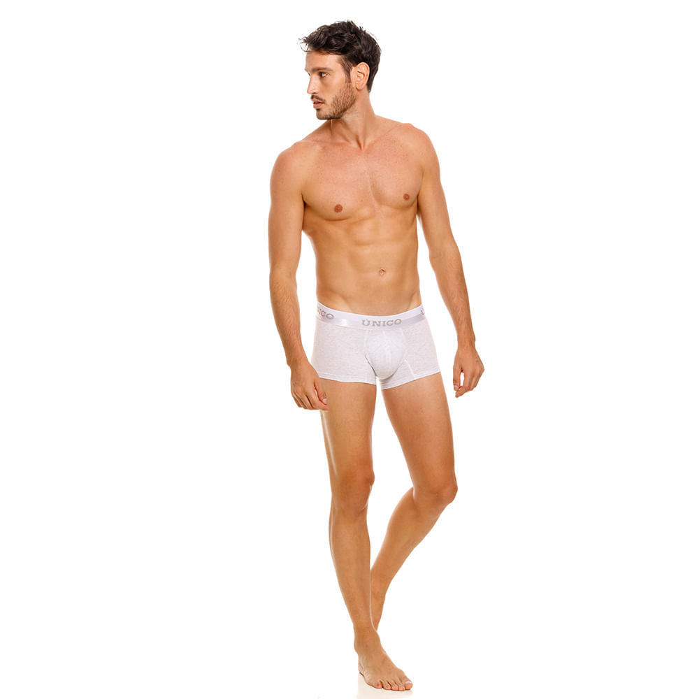 Unico Boxer Corto Kara - Men's Heather Grey Premium Cotton Trunk