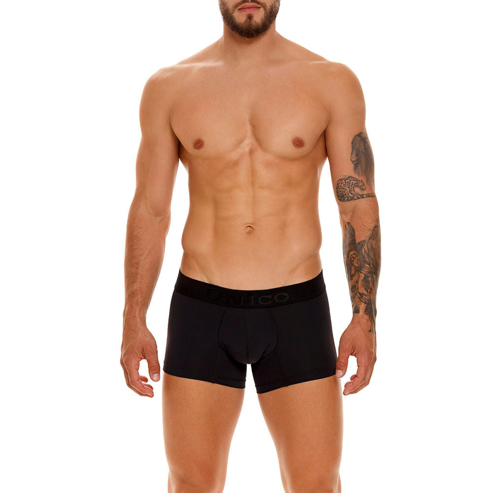 Mundo Unico Men’s Roble M23 Black Short Boxers - Ergonomic Pouch Support Microfiber Trunks