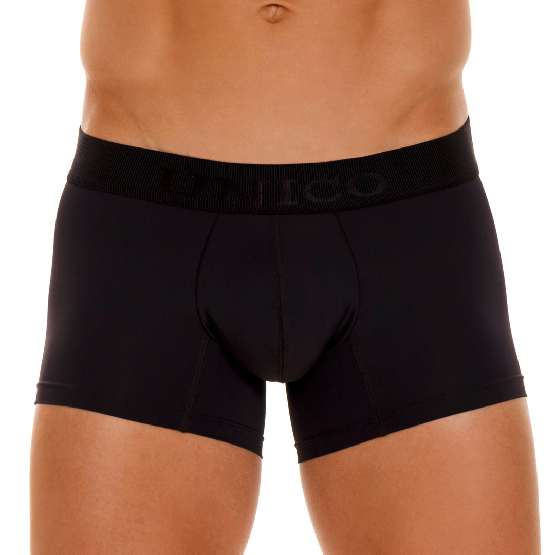 Mundo Unico Men’s Roble M23 Black Short Boxers - Ergonomic Pouch Support Microfiber Trunks