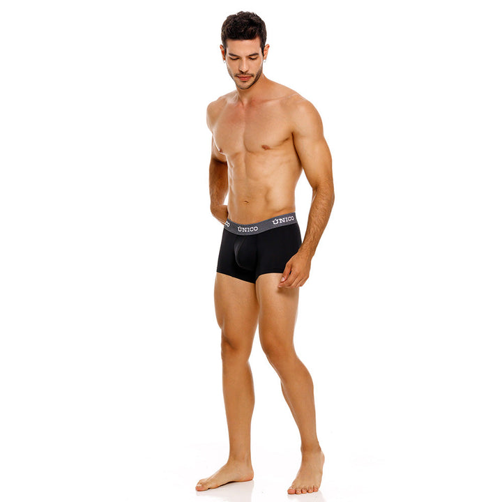Mundo Unico Men’s Boxer Corto Escarcha Negro - Premium Microfiber Trunk Boxer Briefs