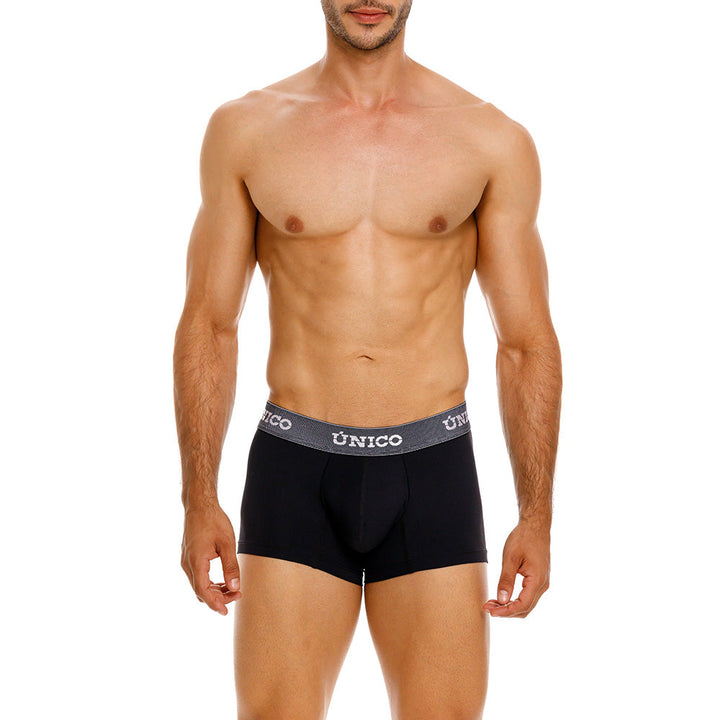 Mundo Unico Men’s Boxer Corto Escarcha Negro - Premium Microfiber Trunk Boxer Briefs