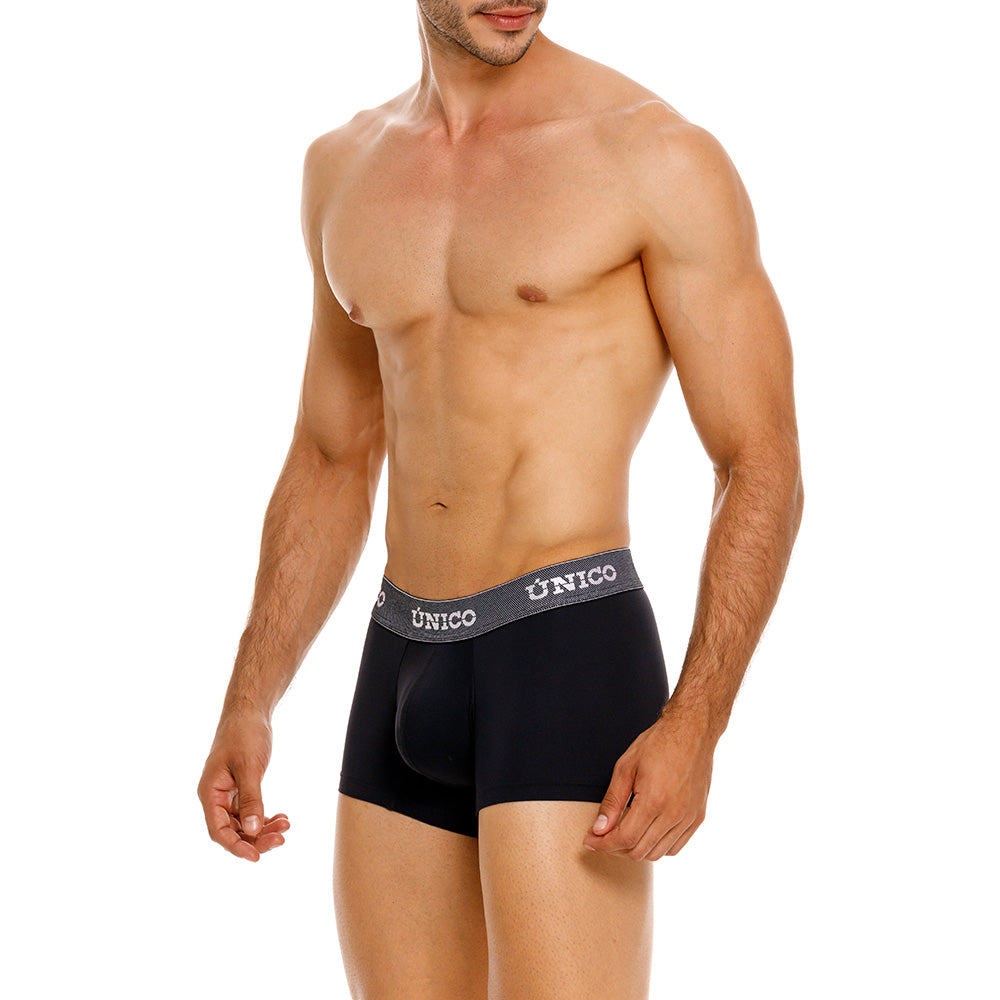 Mundo Unico Men’s Boxer Corto Escarcha Negro - Premium Microfiber Trunk Boxer Briefs