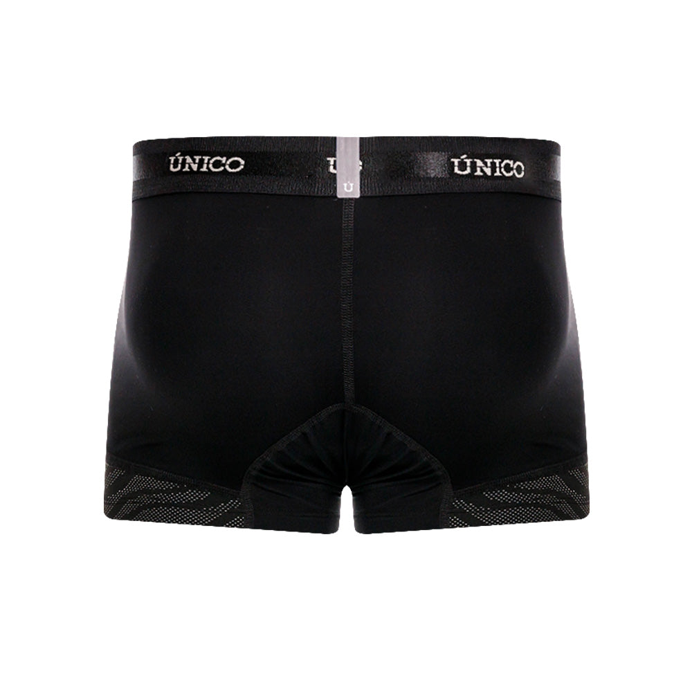 Mundo Unico men's black nylon microfiber short boxer Lignito – side view