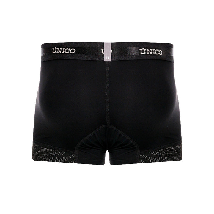 Mundo Unico men's black nylon microfiber short boxer Lignito – side view