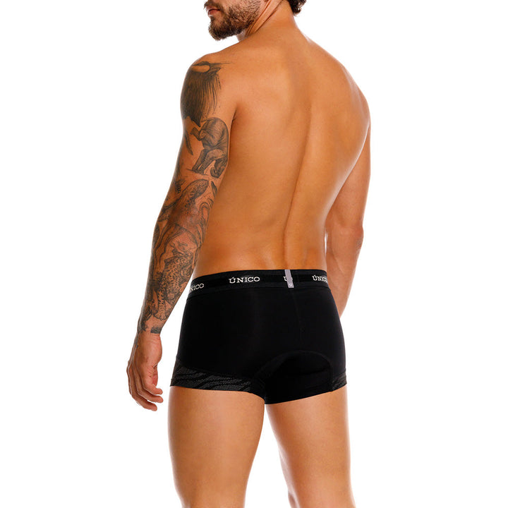 Mundo Unico men's black nylon microfiber short boxer Lignito – view 7