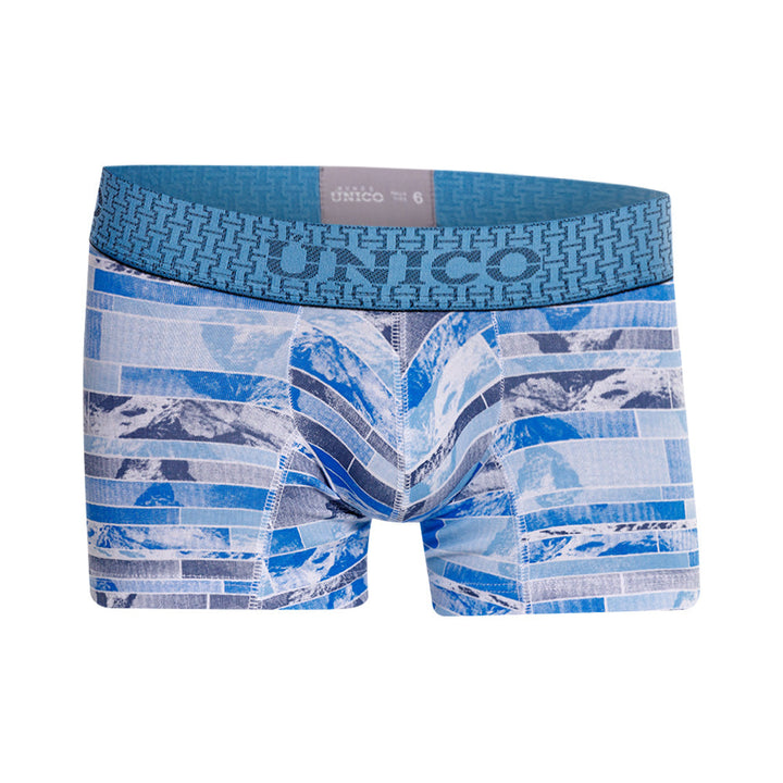 Mundo Unico boys blue cotton mid boxer Cerro kids underwear – front view