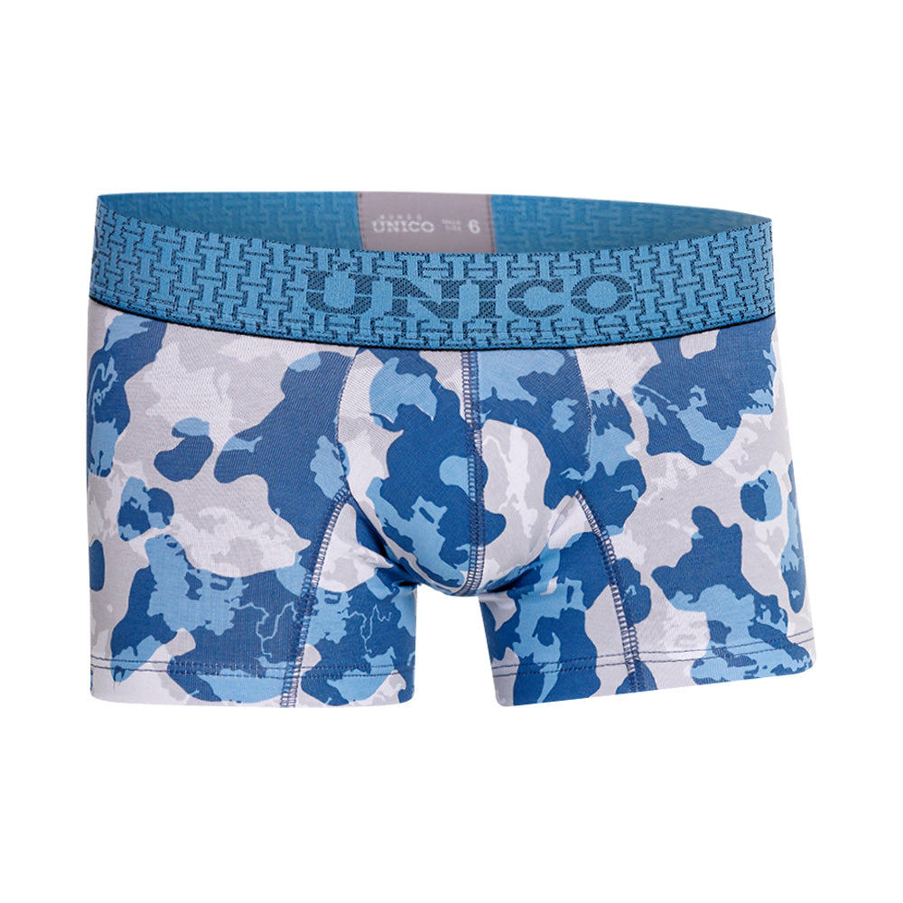 Mundo Unico boys blue cotton mid boxer Vinilo kids underwear – front view