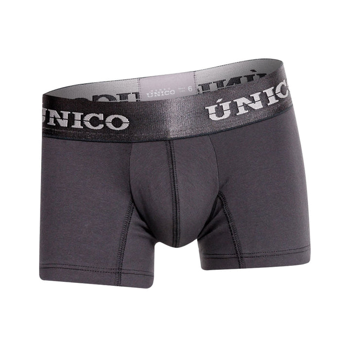 Mundo Unico Boys' Asfalto M23 Mid-Length Boxer Briefs - Solid Charcoal Grey Microfiber Underwear