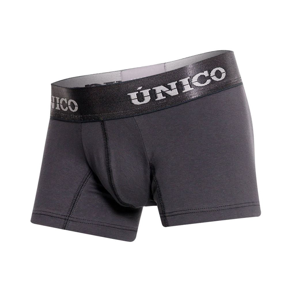 Mundo Unico Boys' Asfalto M23 Mid-Length Boxer Briefs - Solid Charcoal Grey Microfiber Underwear