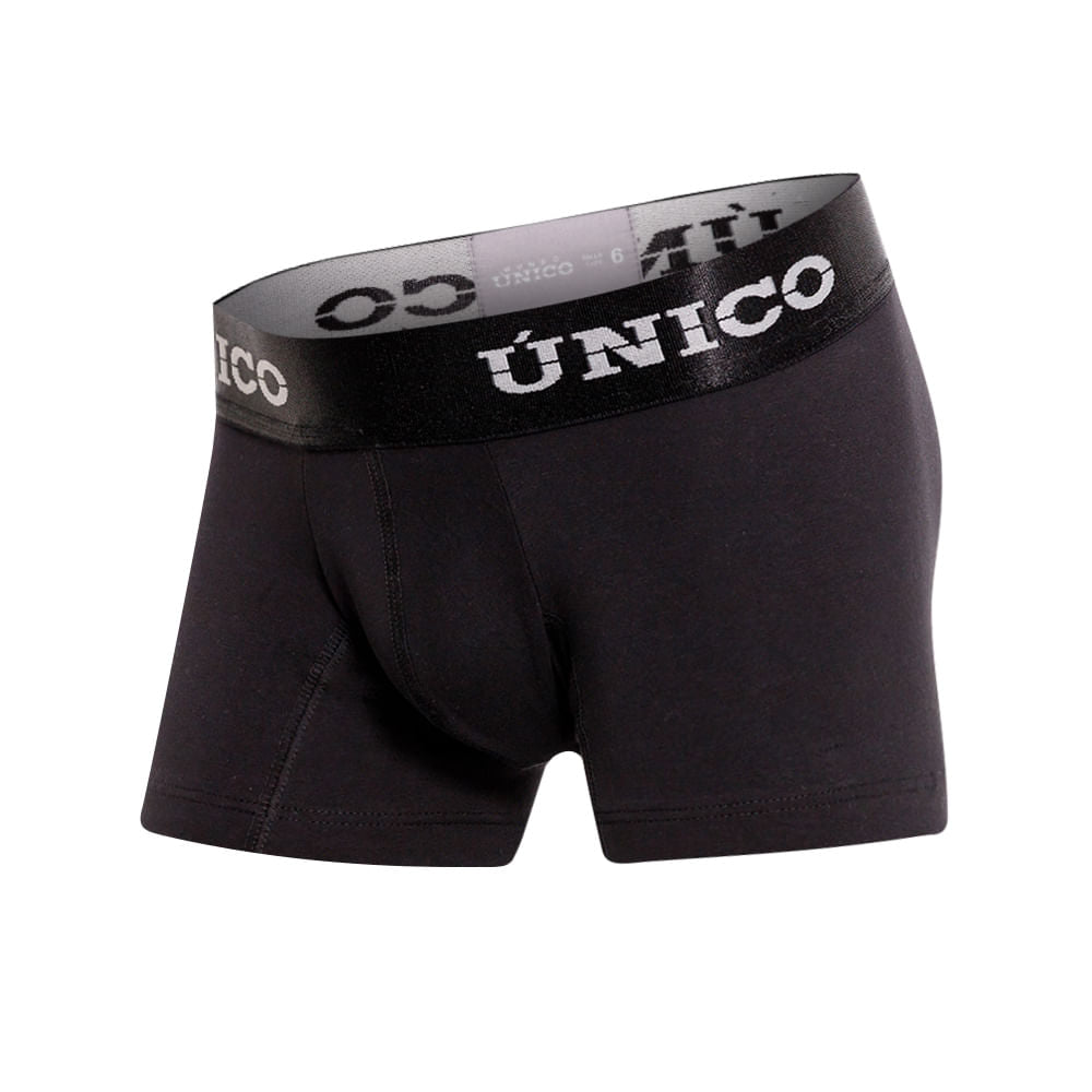 Unico Junior Boxer Medio Intenso A23 - Boys' Black Cotton Mid-Length Boxer Brief