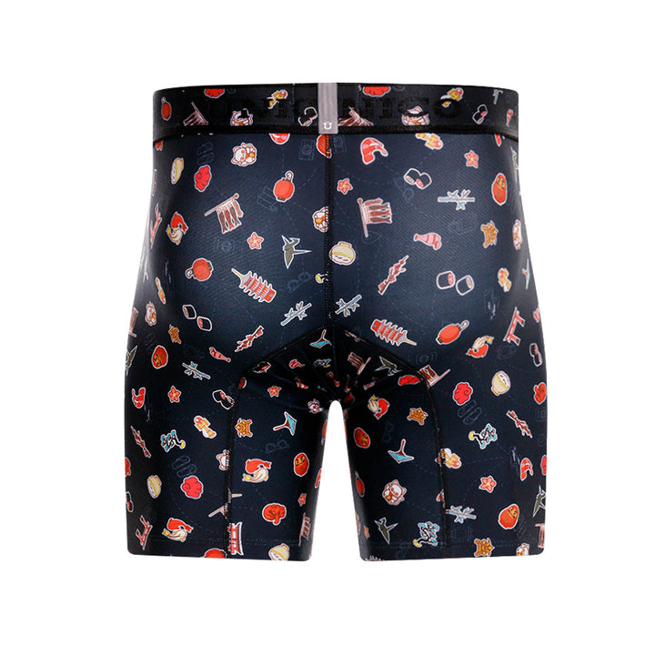 MUNDO ÚNICO "Arigato" Japanese Print Mid-Length Boxer Briefs (BOXER MEDIO ARIGATO NEGRO)