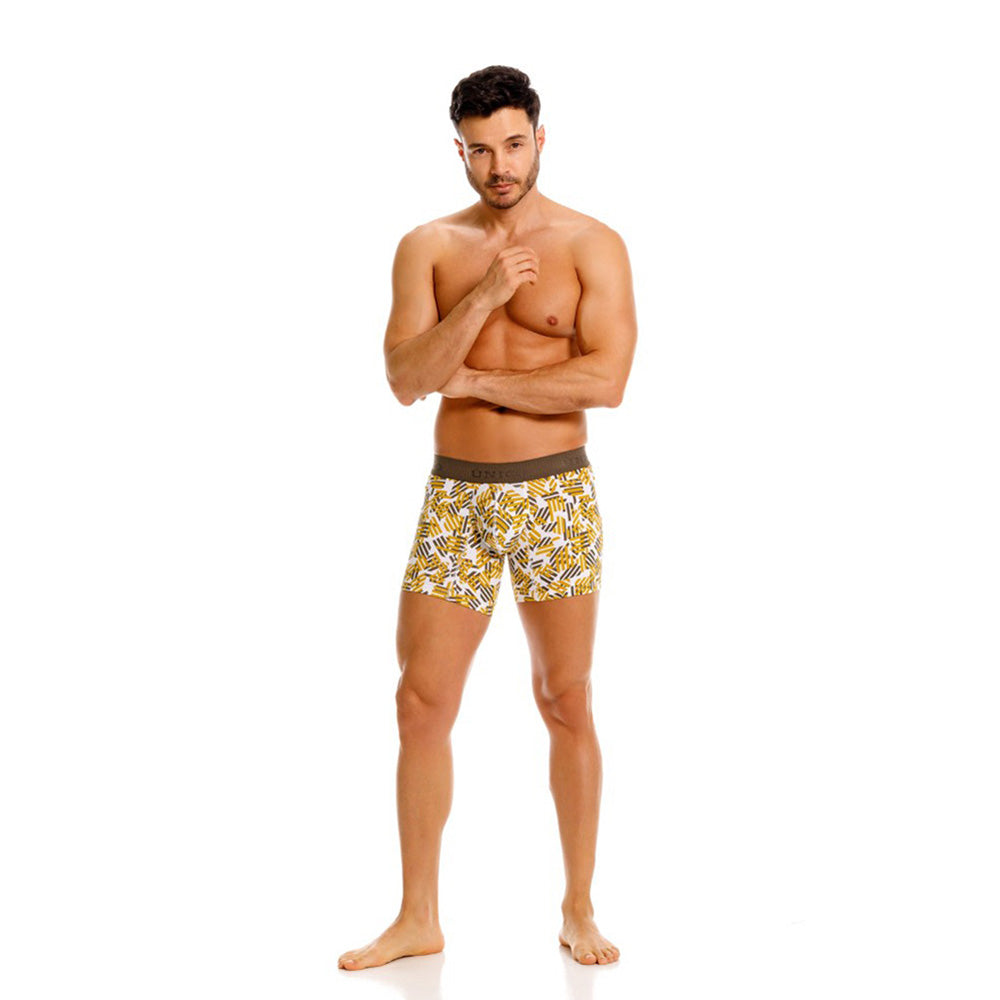 MUNDO ÚNICO "Axioma" Yellow Mid-Boxer Briefs (BOXER MEDIO AXIOMA AMARILLO)