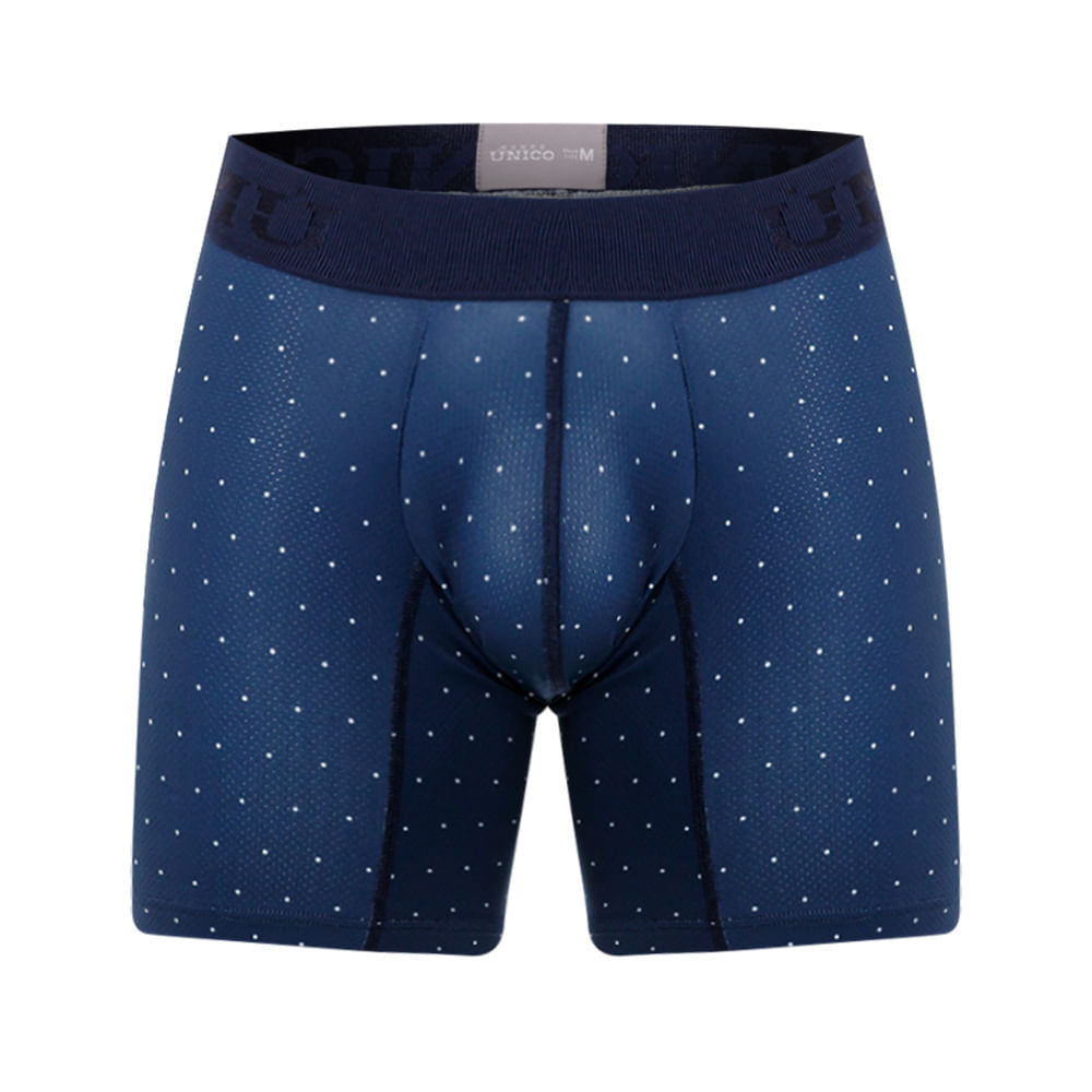 Mundo Unico Men's Mid-Length Boxer Briefs - Baltico Azul Micro-Perforated Microfiber