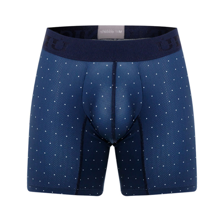Mundo Unico Men's Mid-Length Boxer Briefs - Baltico Azul Micro-Perforated Microfiber