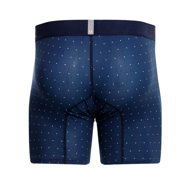 Mundo Unico Men's Mid-Length Boxer Briefs - Baltico Azul Micro-Perforated Microfiber