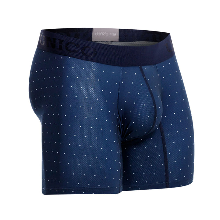 Mundo Unico Men's Mid-Length Boxer Briefs - Baltico Azul Micro-Perforated Microfiber