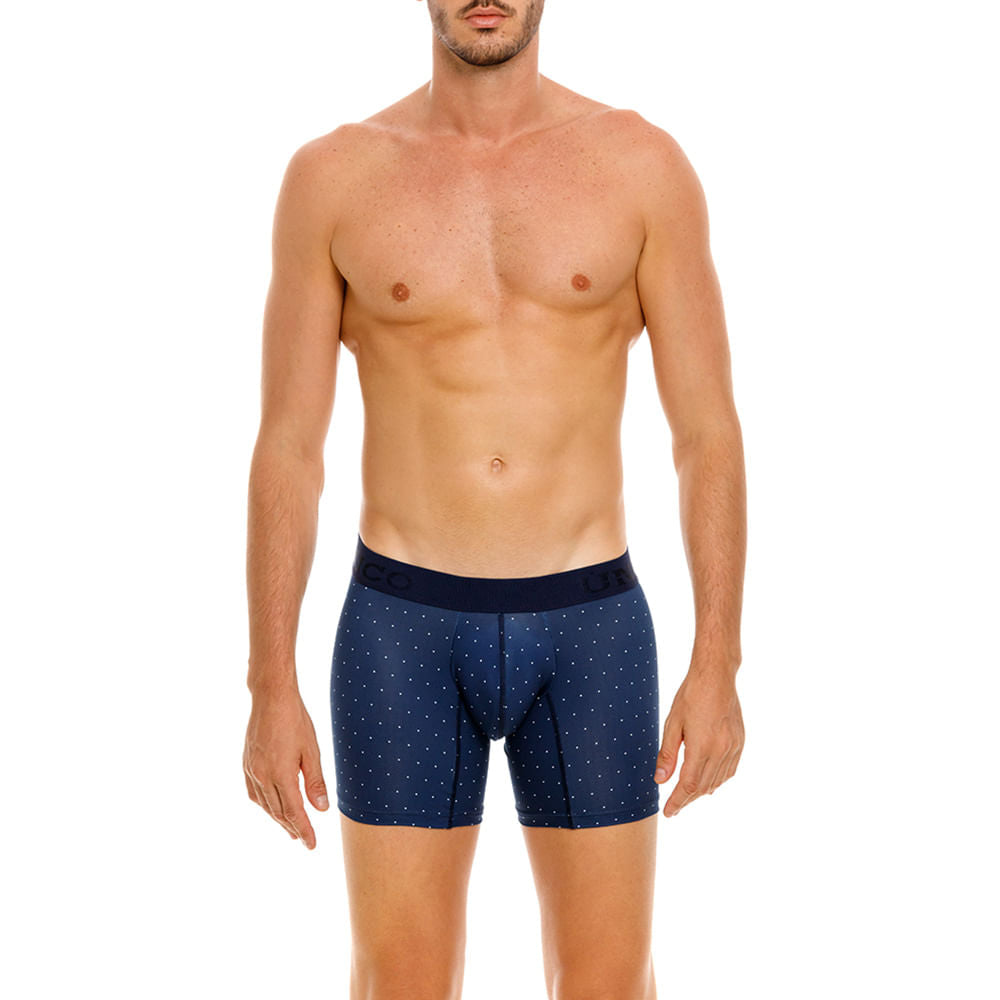 Mundo Unico Men's Mid-Length Boxer Briefs - Baltico Azul Micro-Perforated Microfiber