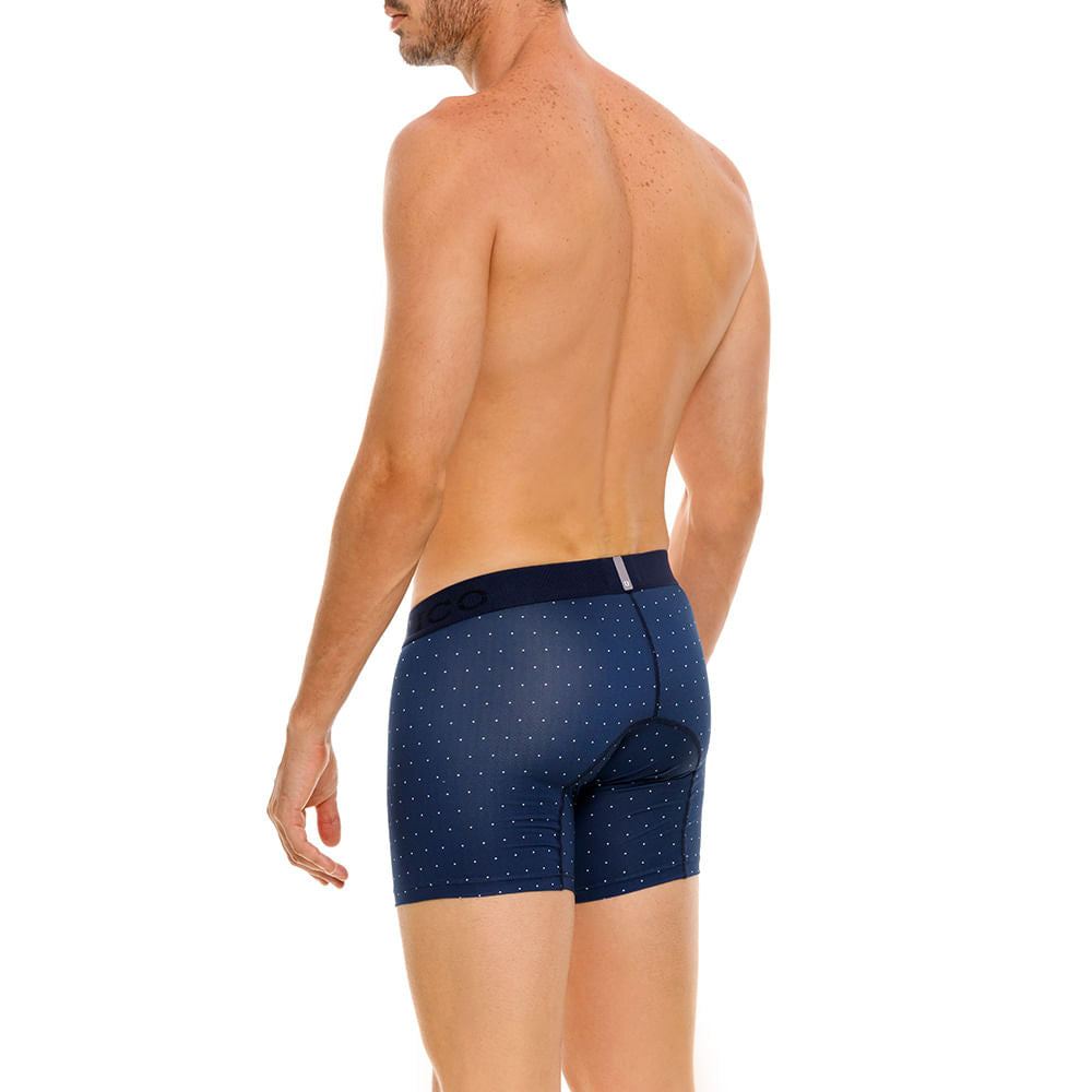 Mundo Unico Men's Mid-Length Boxer Briefs - Baltico Azul Micro-Perforated Microfiber