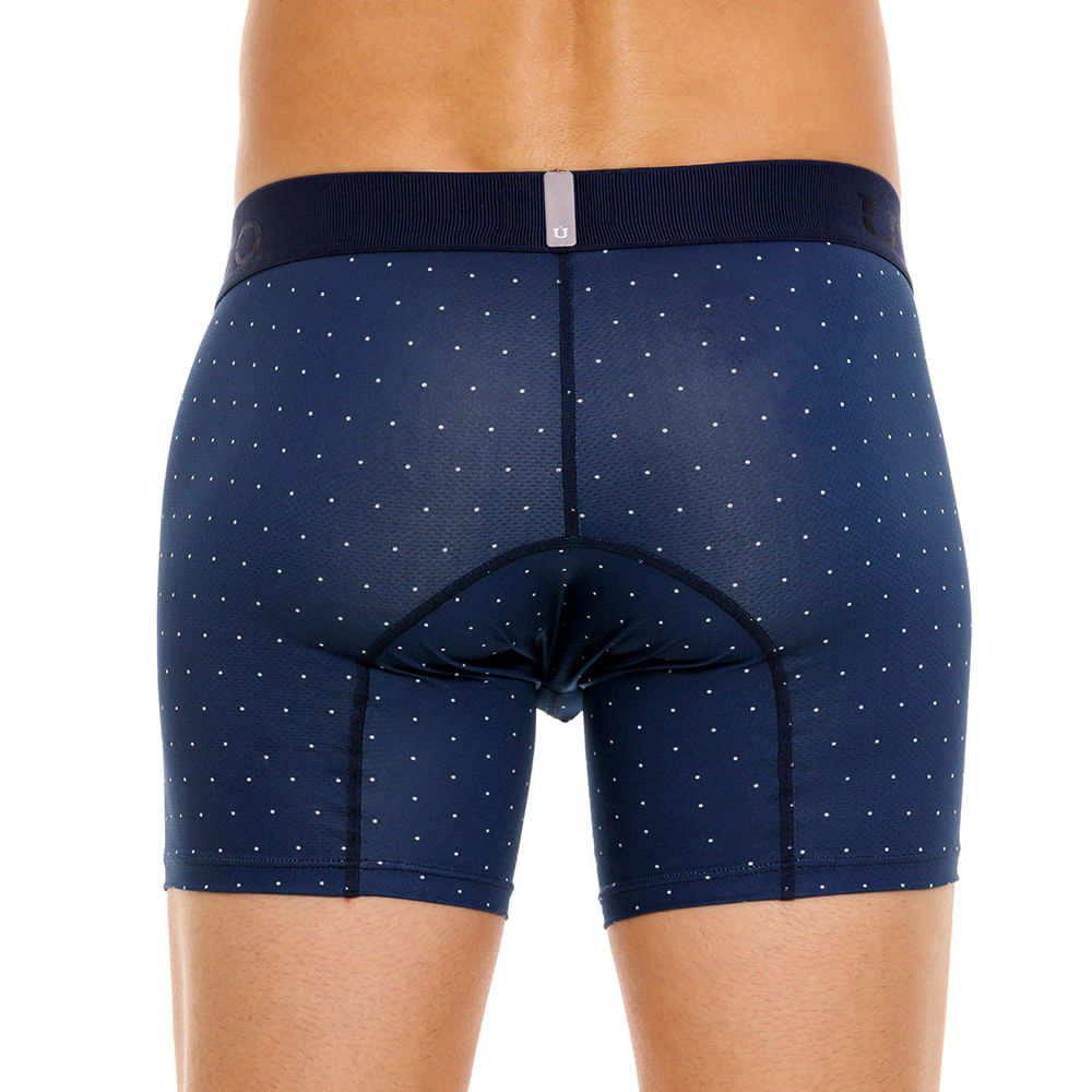 Mundo Unico Men's Mid-Length Boxer Briefs - Baltico Azul Micro-Perforated Microfiber