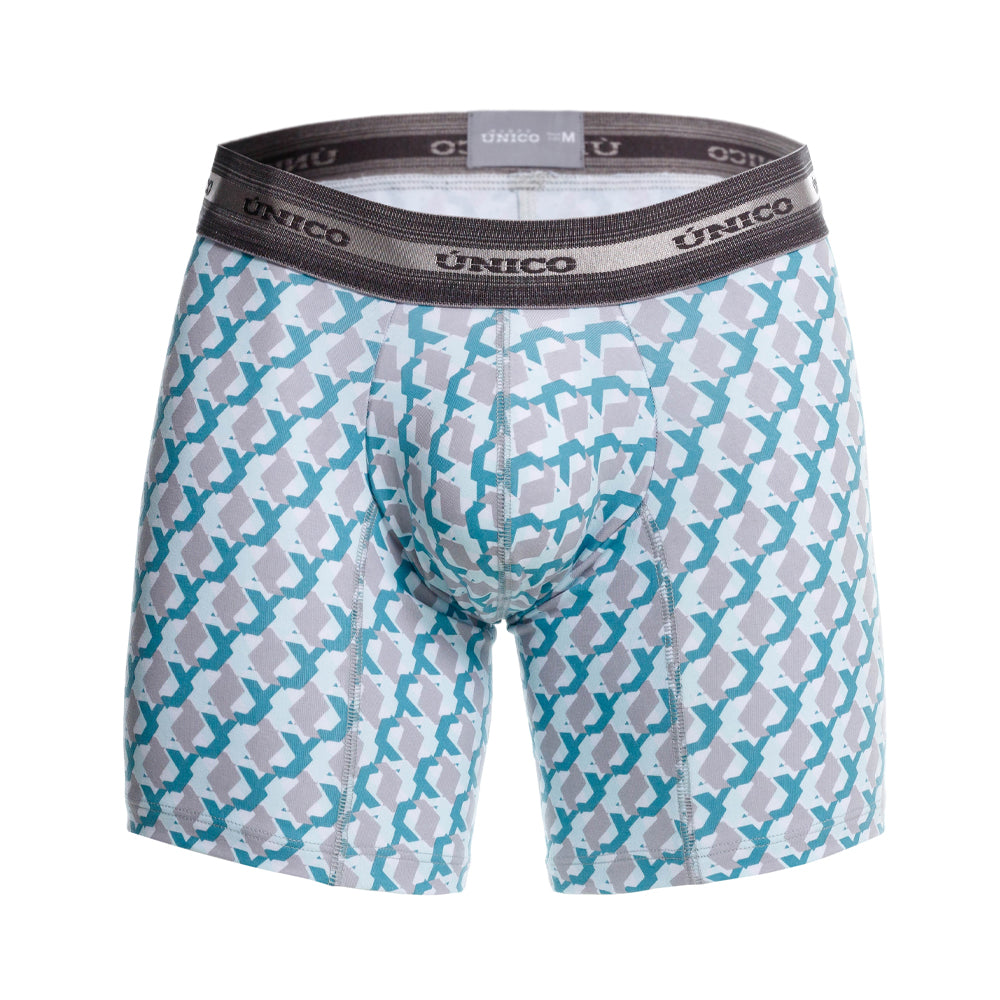 Mundo Unico Men's Mid-Length Boxer Briefs - Caterva Green Print
