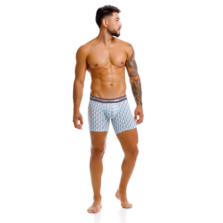 Mundo Unico Men's Mid-Length Boxer Briefs - Caterva Green Print