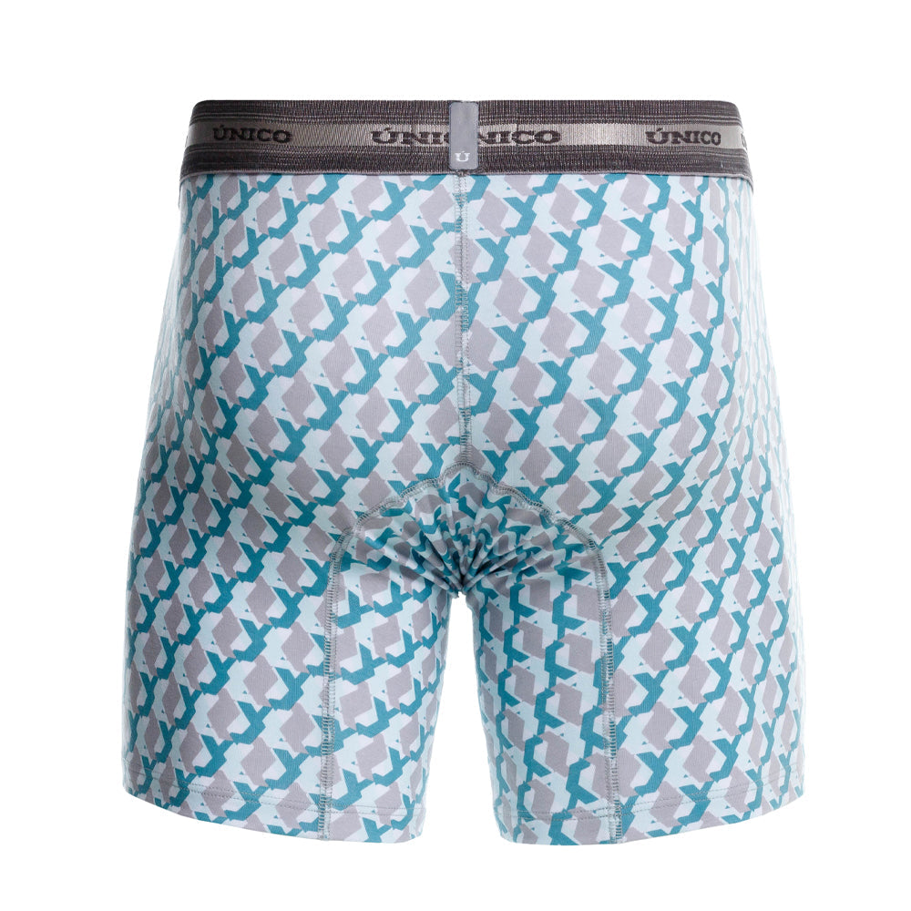 Mundo Unico Men's Mid-Length Boxer Briefs - Caterva Green Print