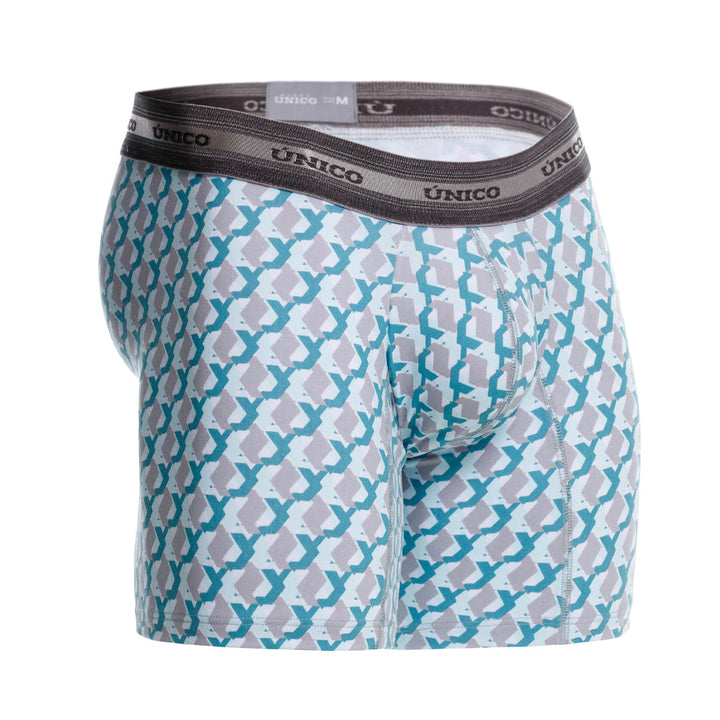 Mundo Unico Men's Mid-Length Boxer Briefs - Caterva Green Print