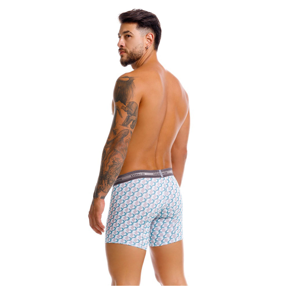 Mundo Unico Men's Mid-Length Boxer Briefs - Caterva Green Print