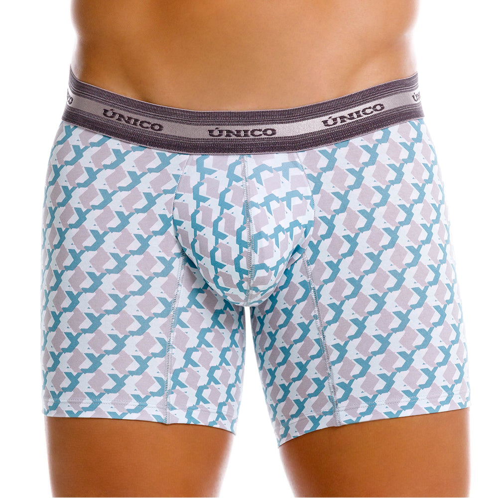 Mundo Unico Men's Mid-Length Boxer Briefs - Caterva Green Print