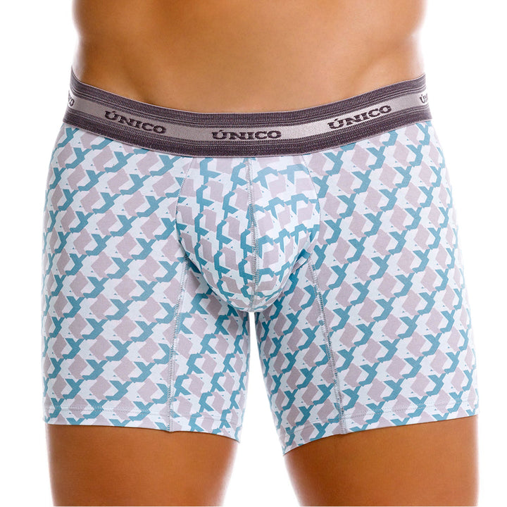 Mundo Unico Men's Mid-Length Boxer Briefs - Caterva Green Print