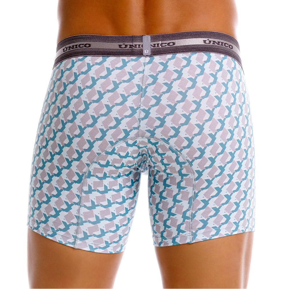 Mundo Unico Men's Mid-Length Boxer Briefs - Caterva Green Print
